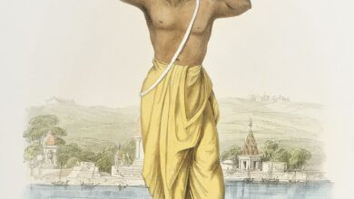 1024px Illustration from the Daily Prayers of the Brahmins (1851) by Sophie Charlotte Belnos, digitally enhanced by rawpixel com