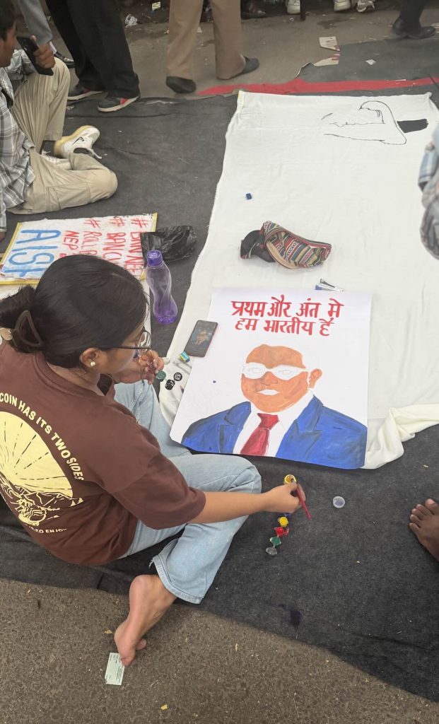CJP protest Ambedkar sketch